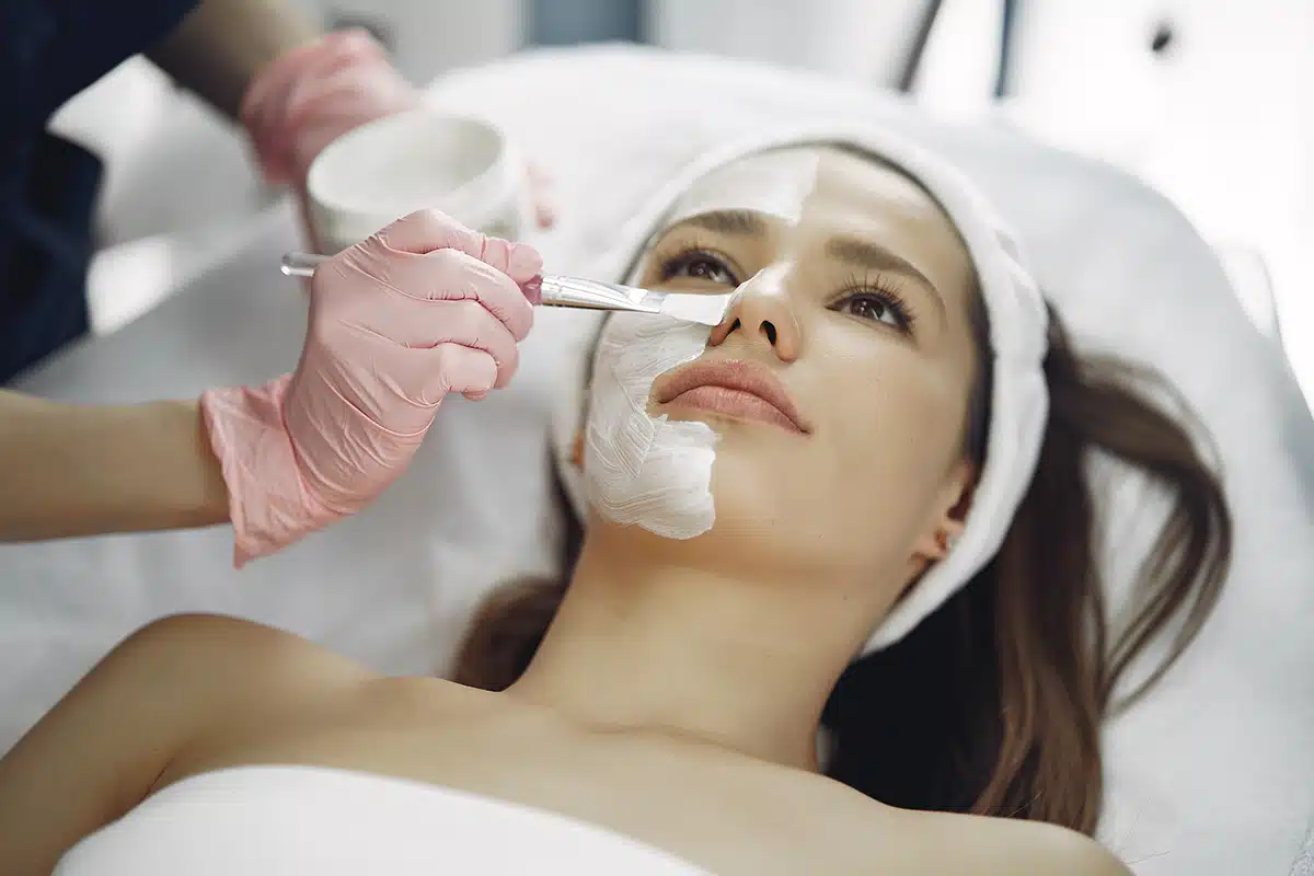 Woman in cosmetology studio on a procedures